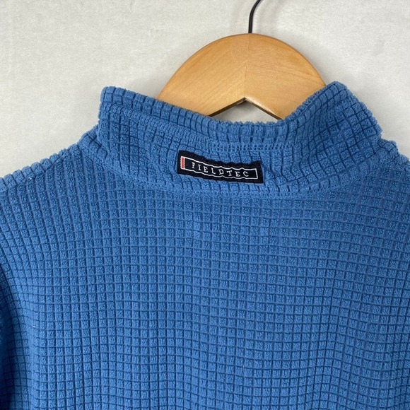Southern Marsh Blue Fieldtec Waffle Grid Fleece Long Sleeve Pullover Men Size XS - Picture 3 of 6